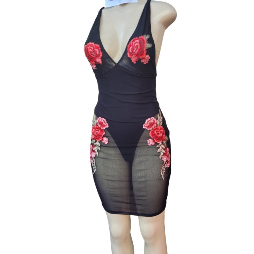 NEW Mesh Rose Patch Dress